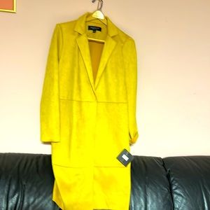 Brand new mustard suede long jacket. Size medium. Andrew Marc- New York.